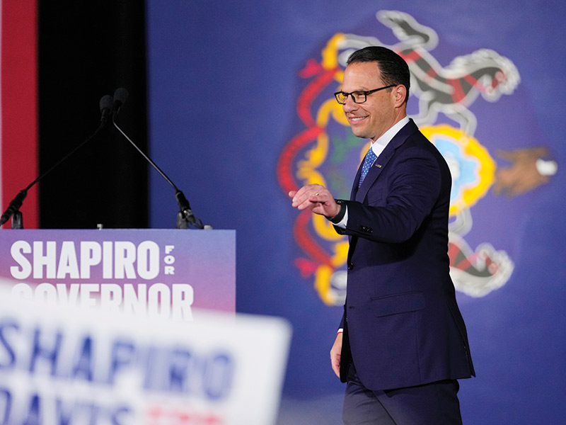 photo of University of Rochester alumnus Josh Shapiro after he was elected governor of Pennsylvania