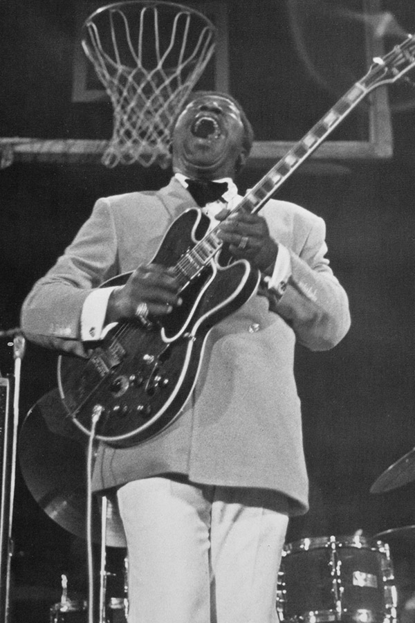 photo of musician BB King playing guitar