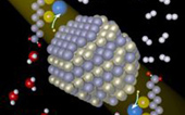 graphic: Nanocrystals absorb light and transfer
electrons