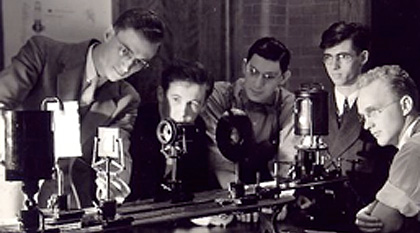 archival photo of scientists