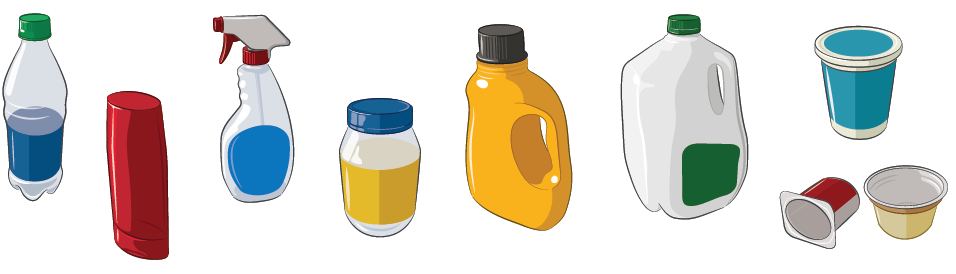 illustration of allowable plastic containers