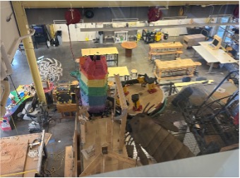 An overhead view of the studio.