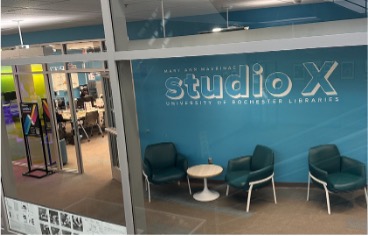 The Studio X signage as you enter.