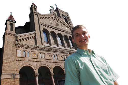 Slominski at church of Saints Peter and Paul