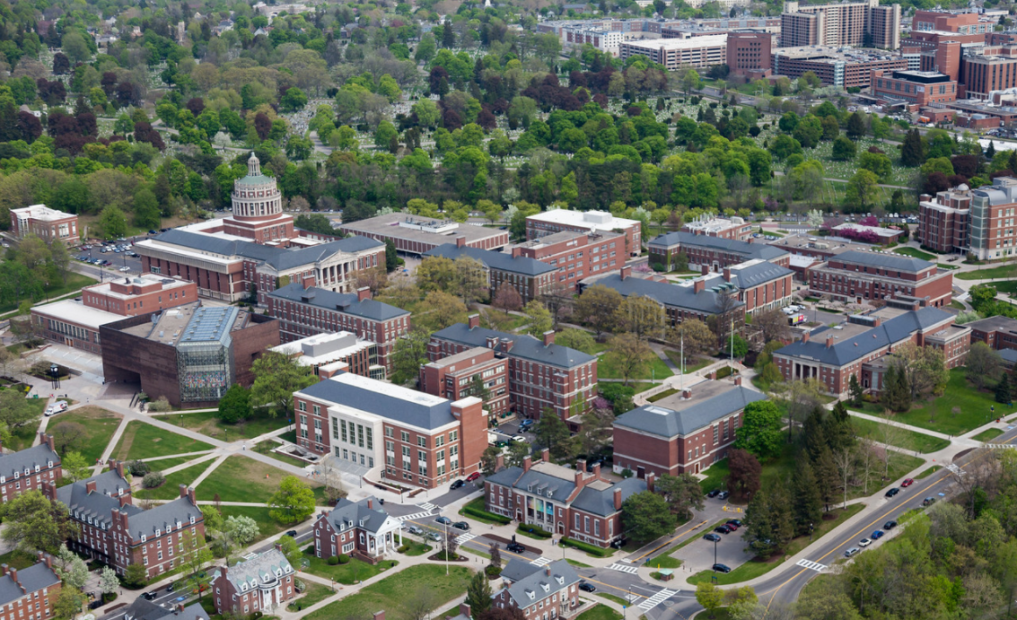 University of Rochester campus areal view