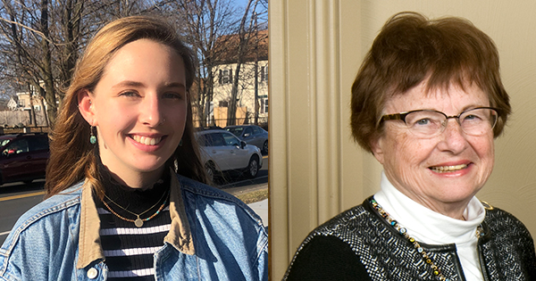 Johanna Matulonis ’23 and Irene Colle Kaplan ’58 headshots