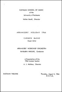 Program guide for the 1966 Arranger's Holiday pdf