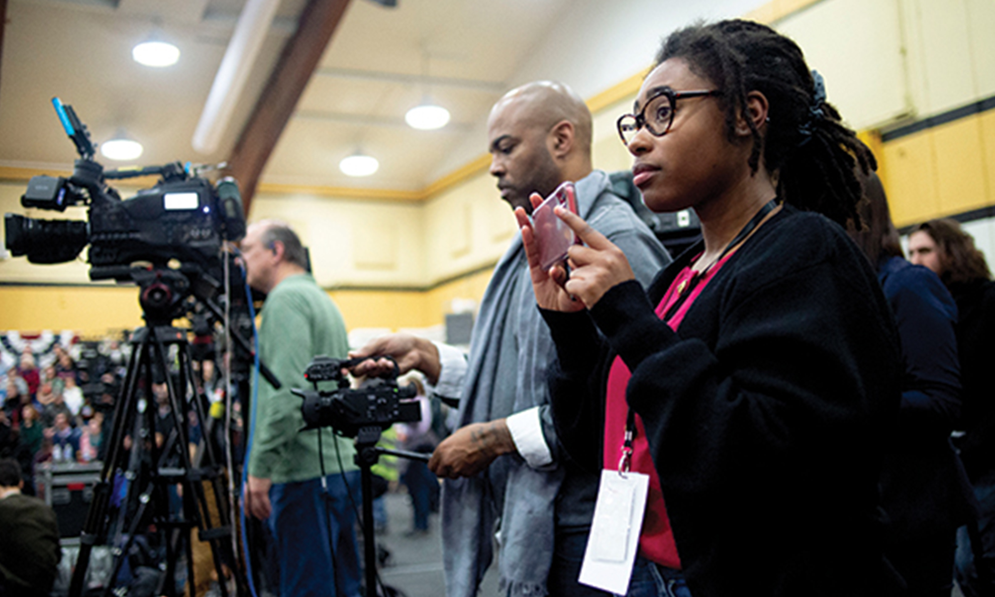 Alexandria Brown behind a camera