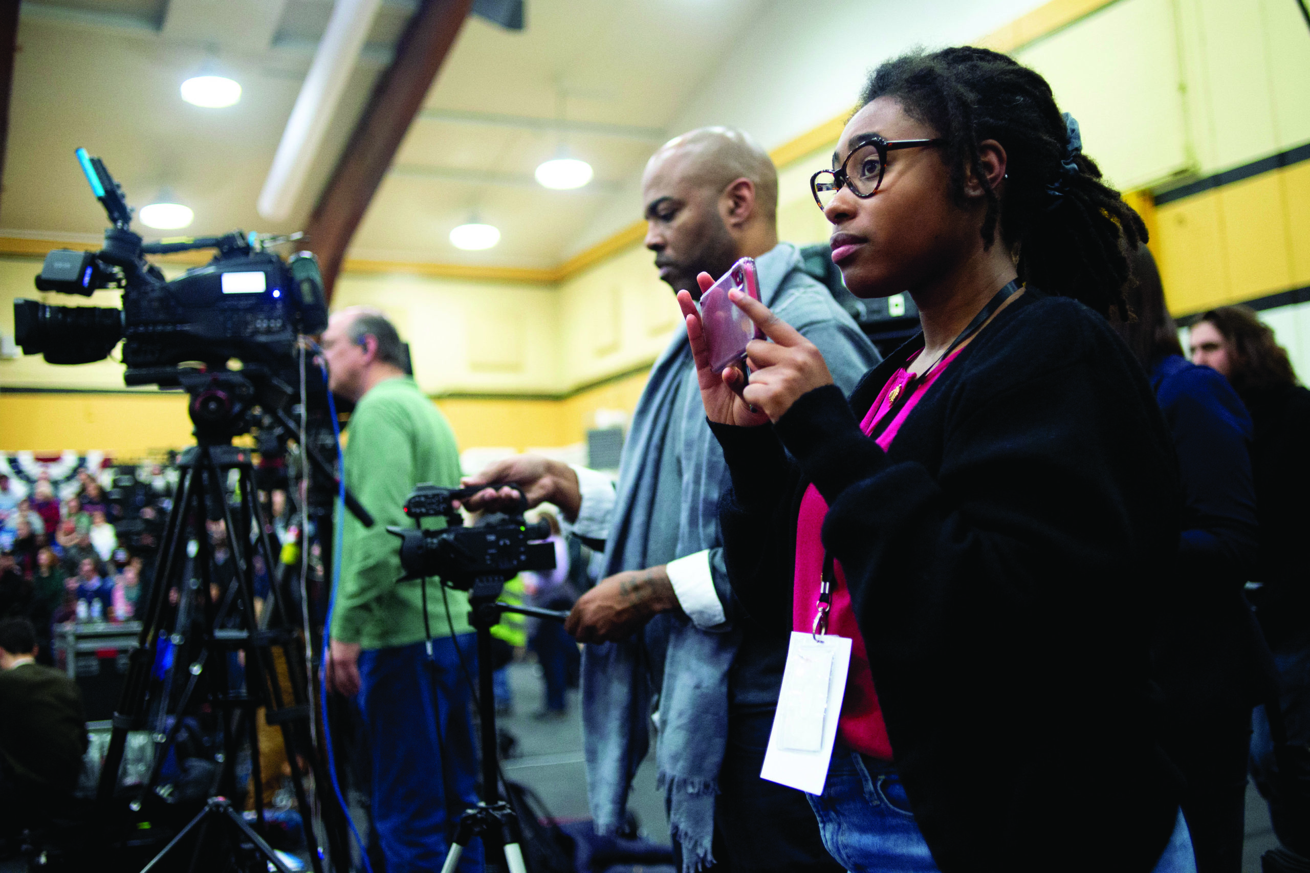 Alexandria Brown, behind a camera