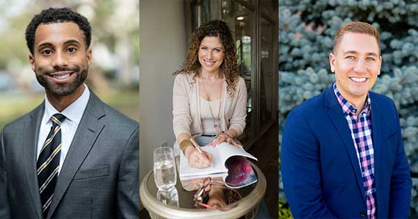 Sean Allen '11S (MS), Julie Reisler '97, Jonathan Meagher-Zayas '13, MSW, MPA