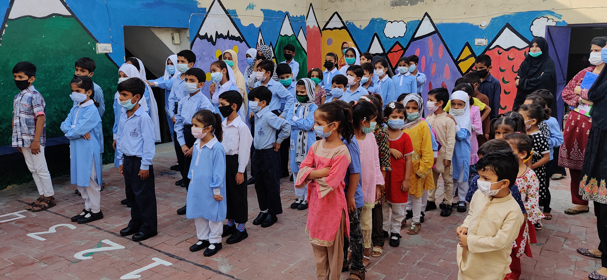 School assembly at Al-Bayan