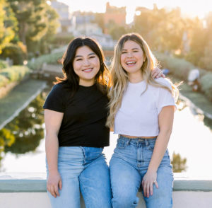 Yuting Yang and Anna Gaines posing together for an outdoor picture