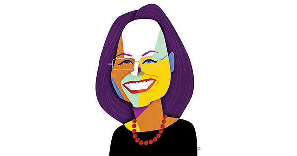 Economist Svenja Gudell ’03, ’11S (PhD) (Illustration: David Cowles for Rochester Review)