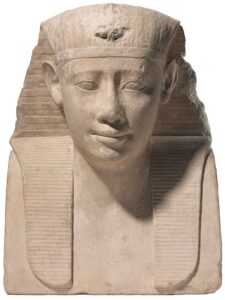 21_37.37E_PS9 . Ptolemy II, Ptolemaic Period, reign of Ptolemy II, 285–246 B.C.E., From Benha il-Assel, Egypt. Limestone, 17 15/16 × 14 × 8 1/4 in. (45.6 × 35.6 × 21 cm). Brooklyn Museum, Charles Edwin Wilbour Fund, 37.37E