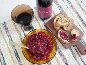 Pinot noir and tangy cranberry relish