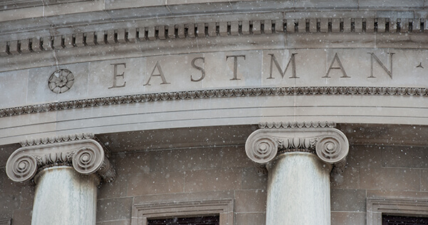 University of Rochester Eastman School of Music and Eastman Theatre are pictured during a snowstorm