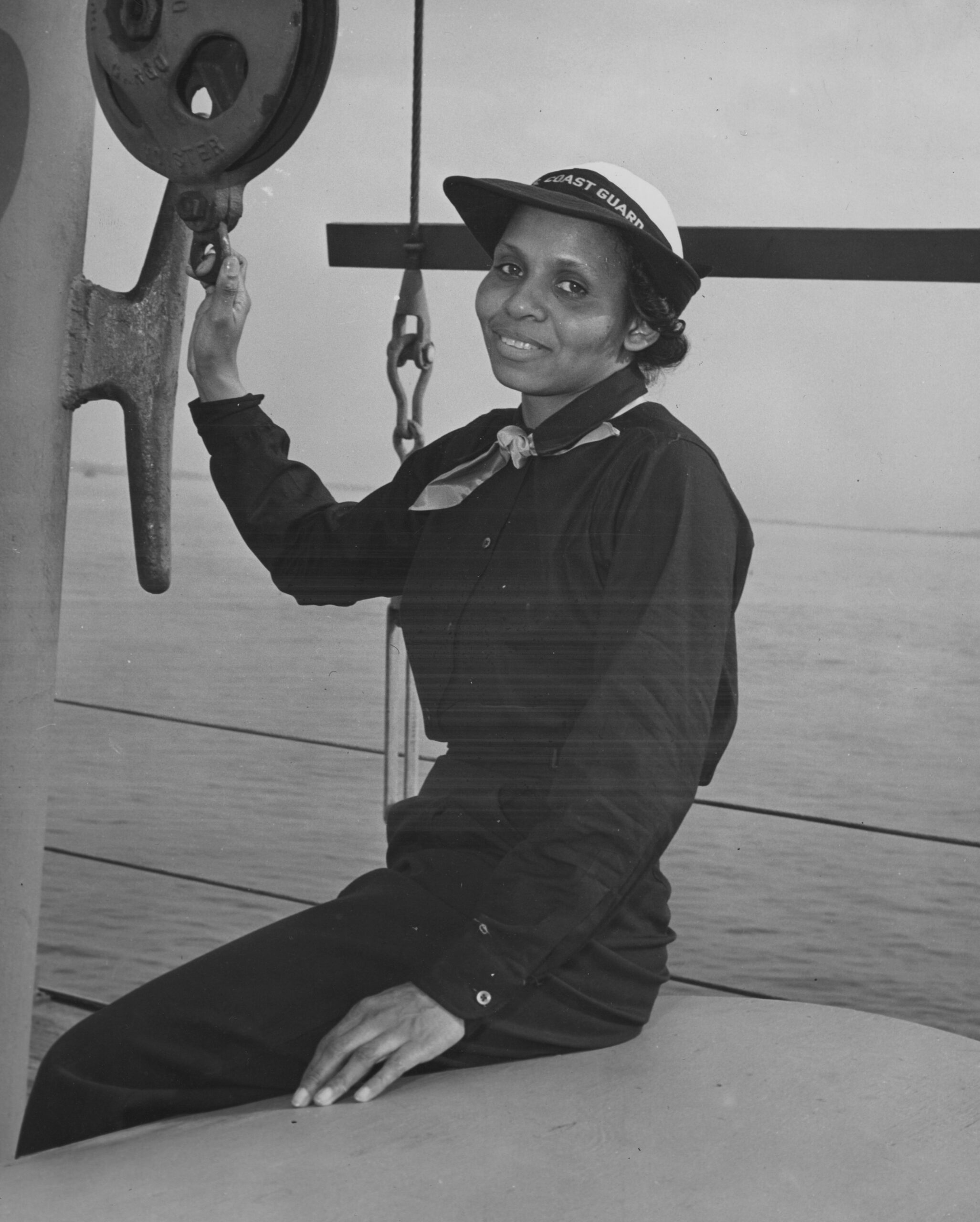 Olivia Hooker In Uniform on a boat