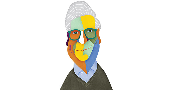 Illustration of David Cowles for Rochester Review