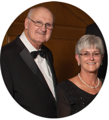 Thorpes_circle William P. Thorpe ’81M, (Res) and Judy Thorpe posing for a picture together