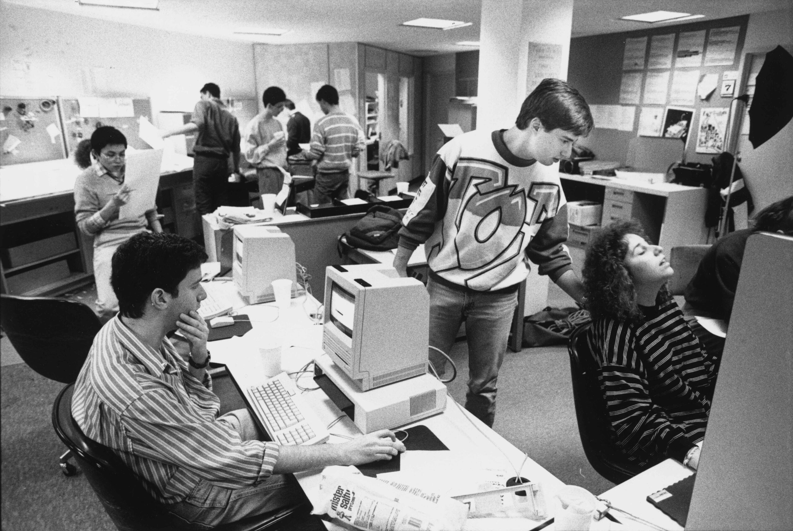 student staff working at computers