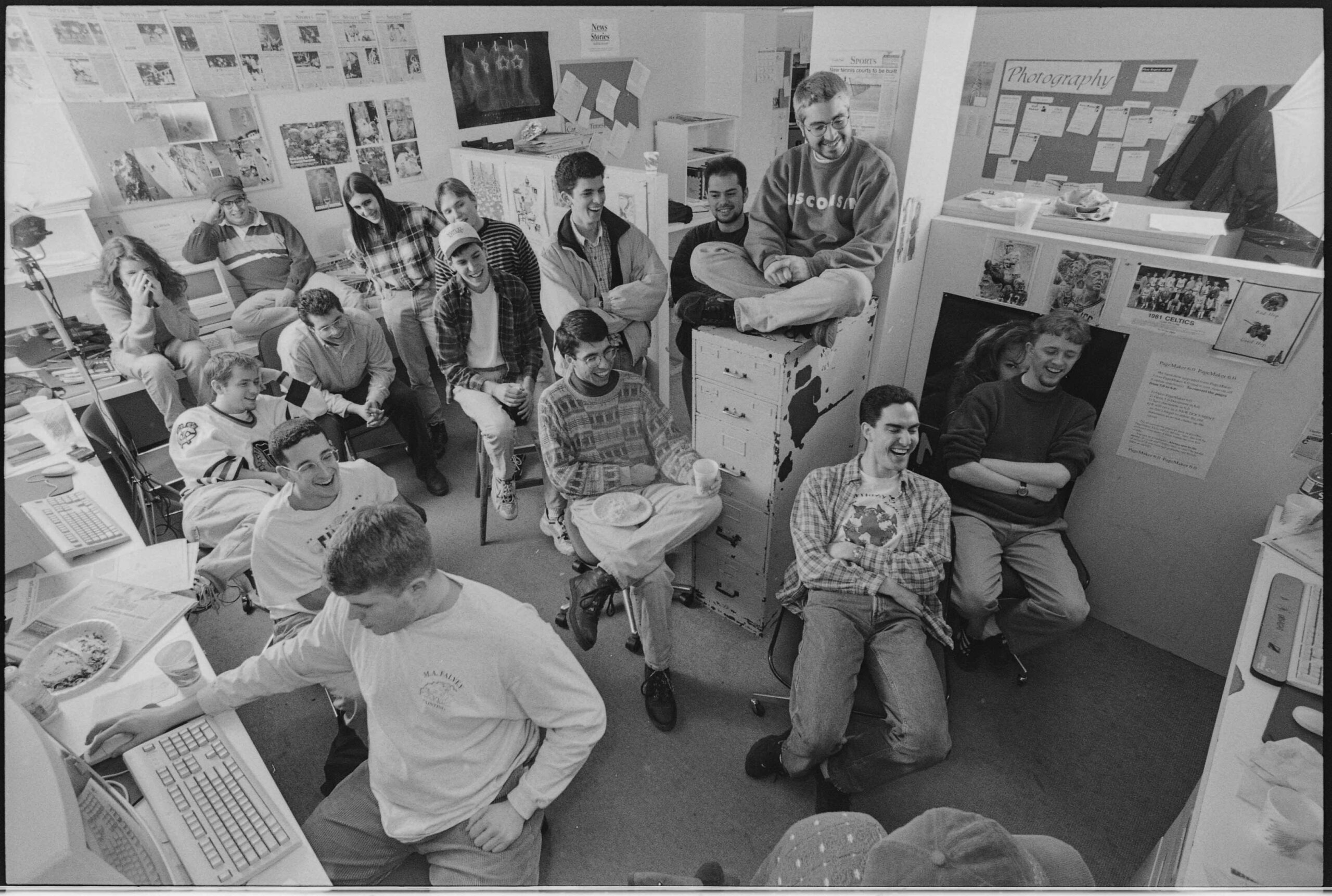 student staff working at computers