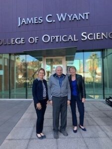 Tammy Wyant, Jim Wyant, and President Sarah Mangelsdorf