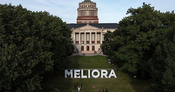 Meliora letters on Eastman Quad