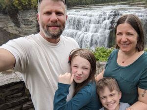 Lukas, Jessica, and their family revisiting Letchworth State Park as a family