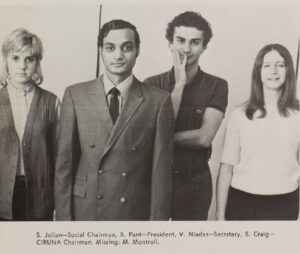 Bhaskar Pant ’72 served as president of the International Students’ Union. Photo from 1972 Interpres.