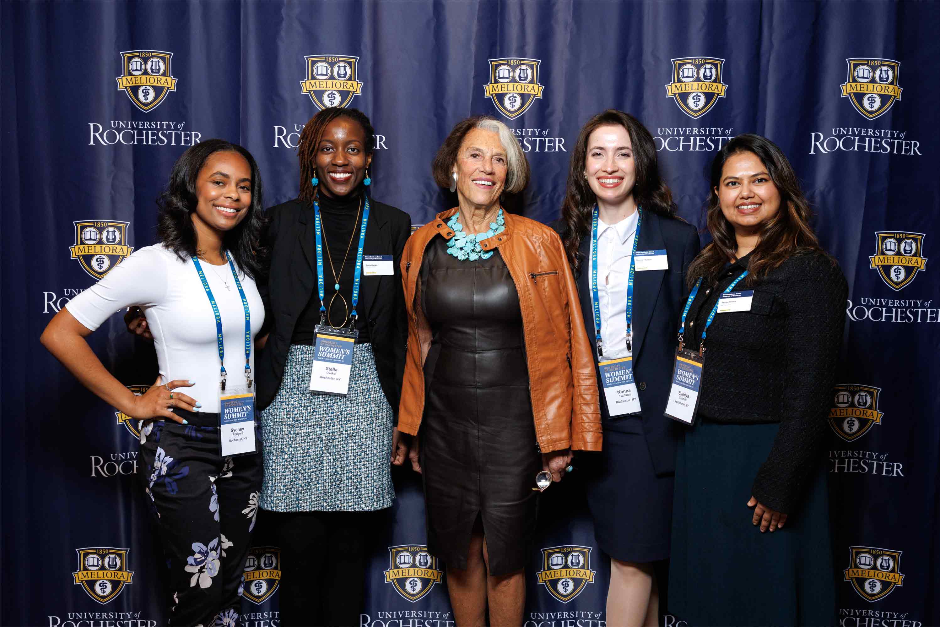 Group photo of 5 women at the Women's Smmit