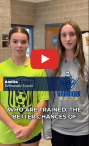 screen shot of a youtube short video of 2 girls speaking the camera that links to the youtube video