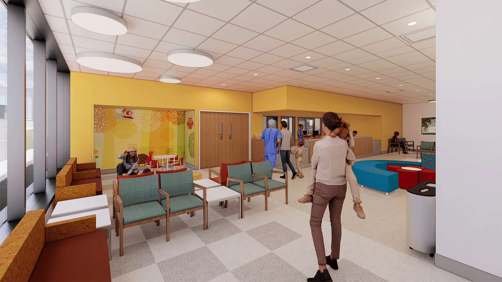 Concept art for pediatrics waiting play area