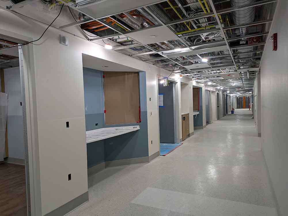PXL_20260731_140615786_resize4 Decentralized nursing stations in the ED, shown here on the ground floor, will put clinical staff near patients in adjacent rooms