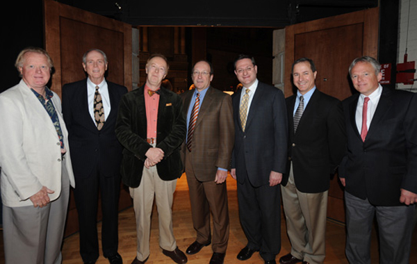 In photo, from left to right: Douglas F. Taylor, William L. Ely,, Christopher Seaman, A. Thomas Hildebrandt, Charles H. Owens, Jamal J. Rossi, James M. Boucher