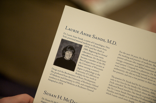 Sands Professorship Installation