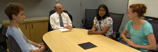 Hajim with scholarship students