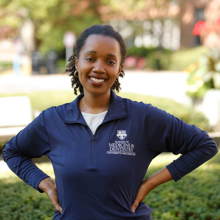 student wearing quarter zip pullover