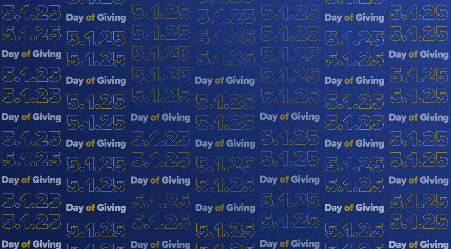 decorative day of giving words and 5.1.25 date repeated on a blue background