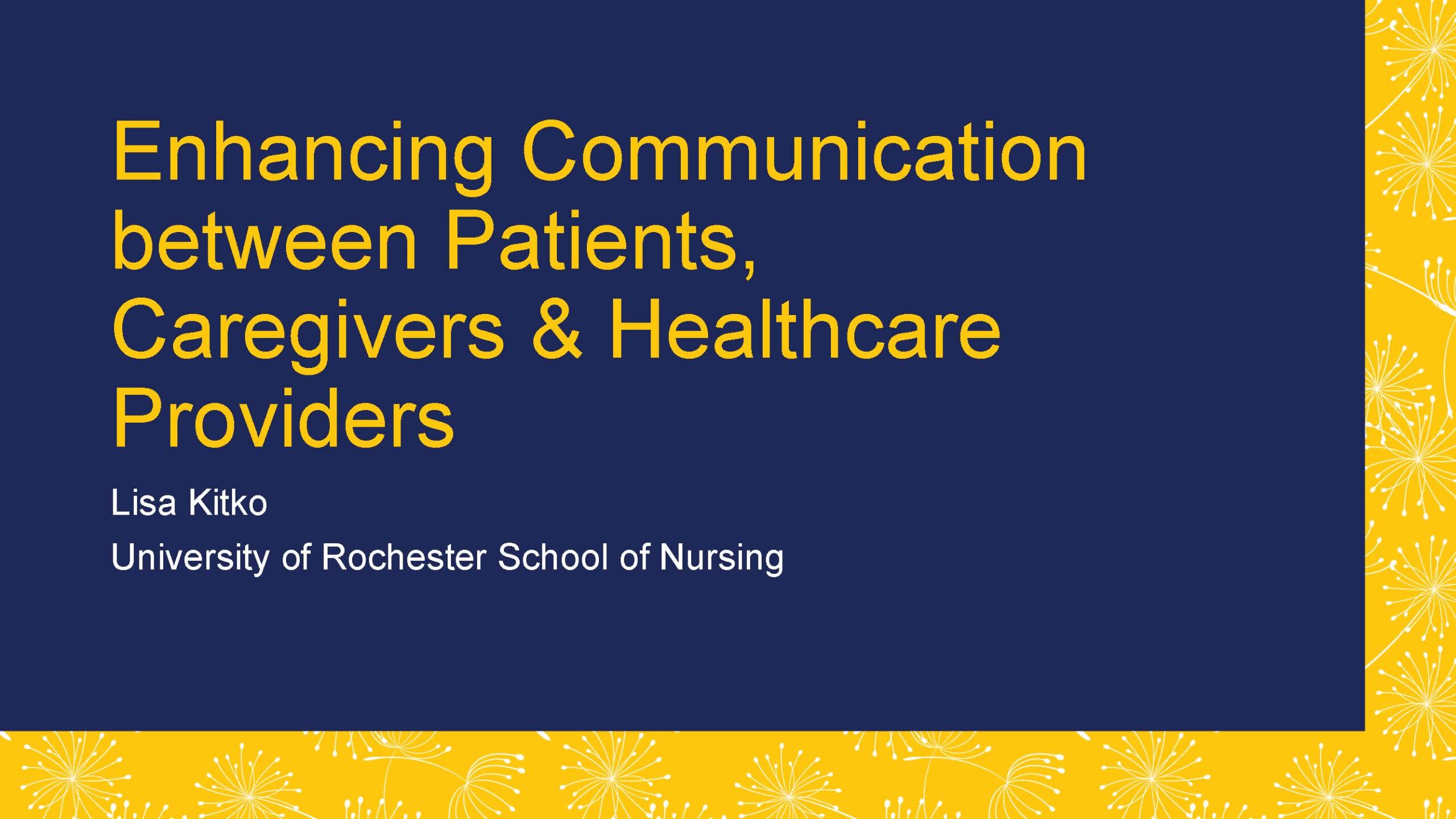enhancing communication between patients, caregivers and healthcare providers