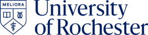 University of Rochester navy blue logo with meliora shield