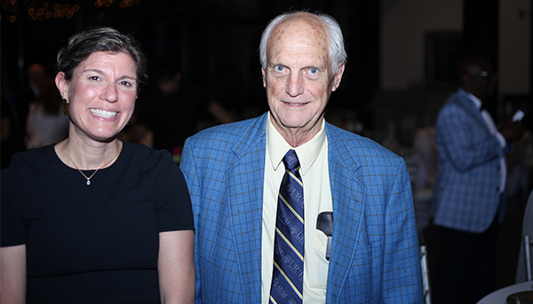 Dr. Rachel Wozniak, PhD, the Dr. Donald A. Grover ’62, ’66 (MD), ’73 (Res) and Karen L. Grover Director of the Ophthalmology Residency Program, and Dr. Grover