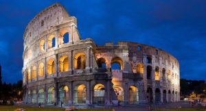 Scenic photo of the Colosseum located in Rome, Italy