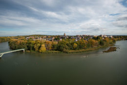 River campus with Genesee river in foreground