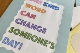 homemade greeting card with one kind word can change someone's day! written on it