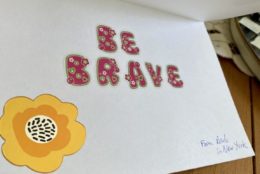 homemade greeting card that says be brave