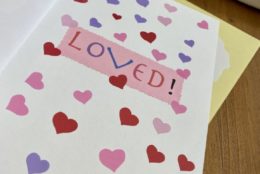 homemade card that says LOVED!