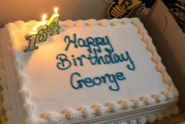 happy birthday george cake with 164 candles