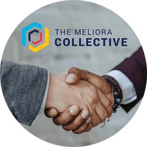 the meliora collective logo above two people shaking hands