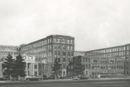 black/white photo of the URMC buildings