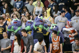 stadium full of students at basketball game